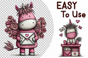 Whimsical Valentine's Unicorn Clipar, an Illustration by cherrydesign (Thumbnail 4 of 4)