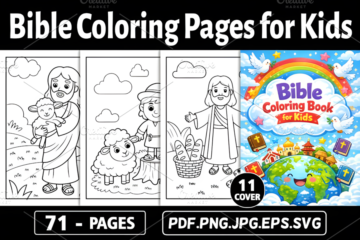 Bible Coloring Pages for Kids - KDP, a Decorative Illustration by Ink Gallery (Photo 1 of 3)