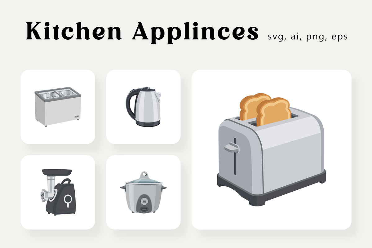 Kitchen Appliances Icons Pack, a Duotone Icon by vectorstank (Photo 1 of 2)
