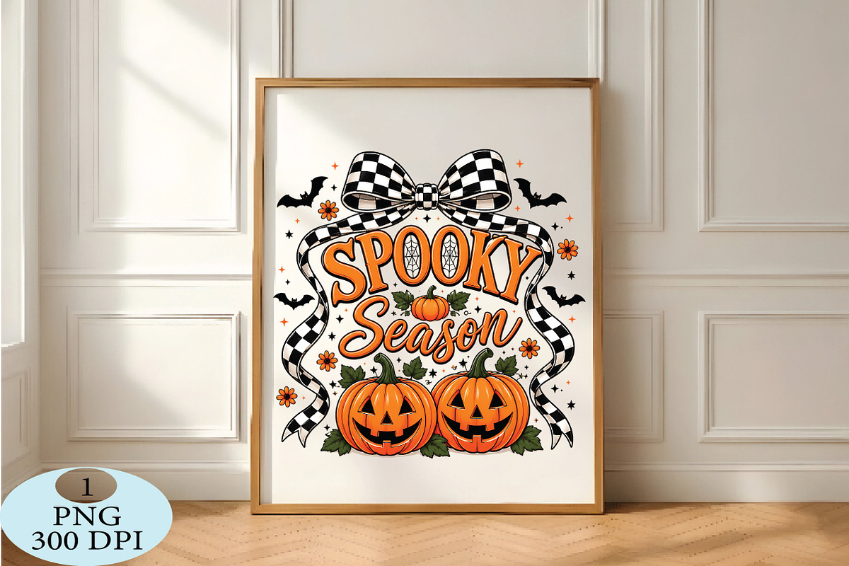 Spooky Season Checkered Bow PNG, a Seasonal Illustration by Daily.Designs (Photo 5 of 5)