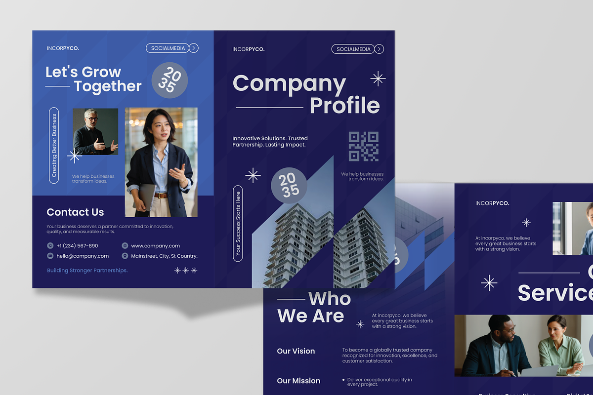 Company Profile Bifold Brochure, a Brochure Template by Annora Studio (Photo 4 of 6)