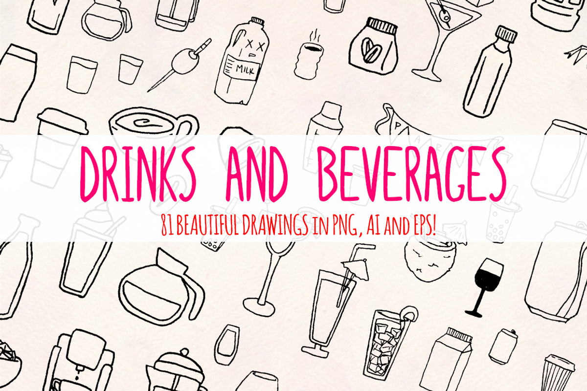 Drinks and Beverages Vector Bundle, a Food Illustration by Violet LeBeaux (Photo 2 of 3)
