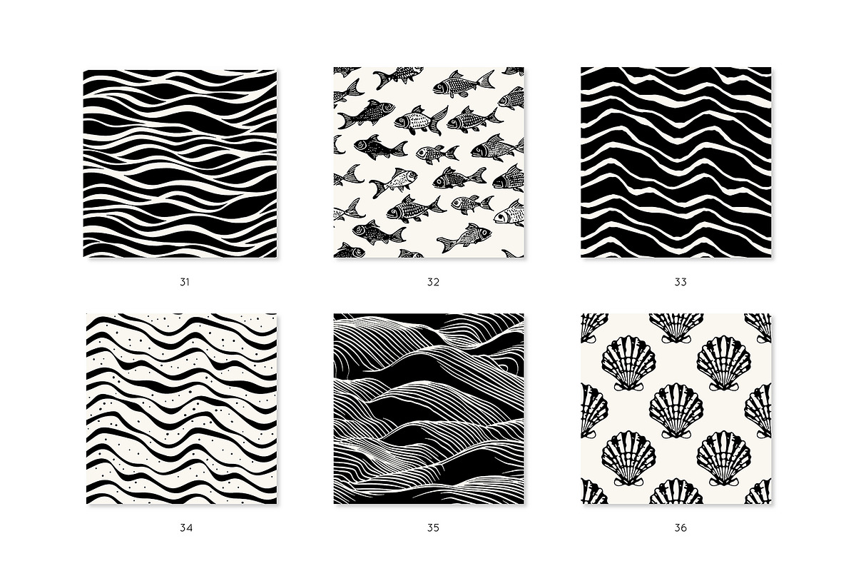 Underwater Seamless Patterns Bundle, a Pattern Graphic by Curly_Pat (Photo 8 of 15)