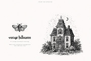 Vintage Halloween Drawings, a Seasonal Illustration by PeDe Designs (Thumbnail 10 of 12)
