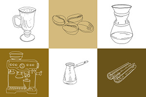 Coffee Accessories Vector Clipart