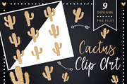 Cactus Gold Glitter Clip art, a Graphic by ConfettiBears (Thumbnail 1 of 5)