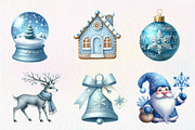 Blue Christmas Clipart Sublimation, an Illustration by CreationArt (Thumbnail 4 of 5)