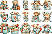 Whimsical Cozy Valentine Clipart, an Illustration by Designking (Thumbnail 2 of 5)