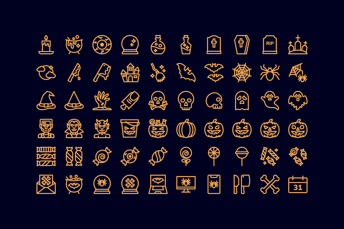Halloween Line Icons, an Outline Icon by Abstracto-Create (Photo 4 of 7)