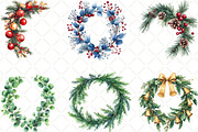 Festive Garland Clipart Bundle, an Illustration by Black Bird Studio (Thumbnail 5 of 6)