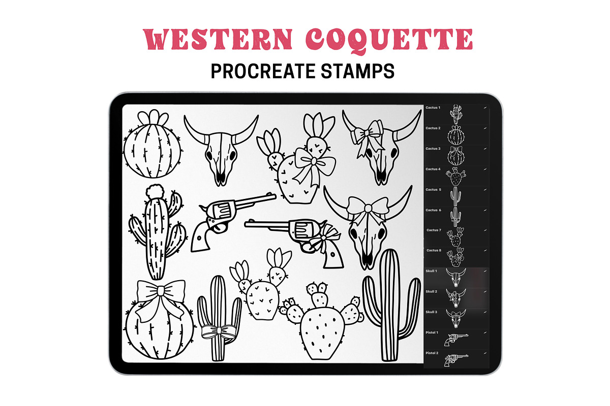 Procreate Stamps Western Coquette, a Brushes & More by Brush Lab (Photo 4 of 7)