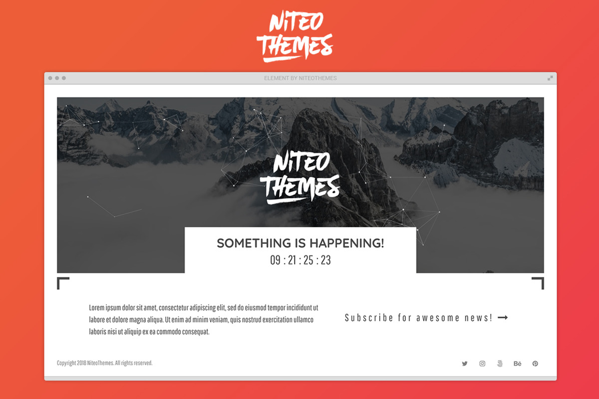 Element - Coming soon & Maintenance, a WordPress Template by NiteoThemes