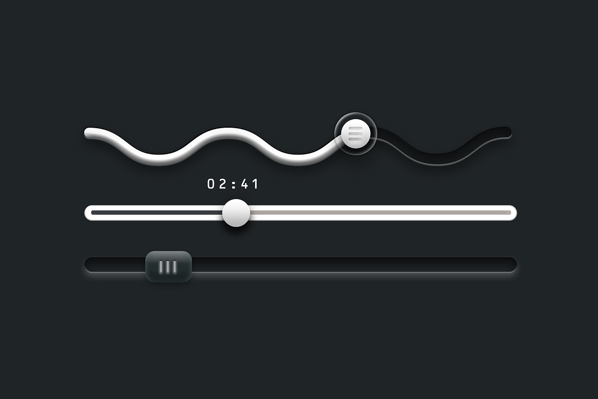 Sliders Scrollbars - Mega UI V1, an UI Kit Template by Giallo (Photo 1 of 4)