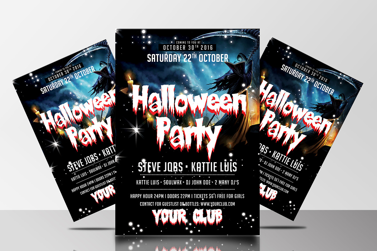 Halloween Party Flyers Bundle, a Flyer Template by AfzaalGraphics (Photo 10 of 19)