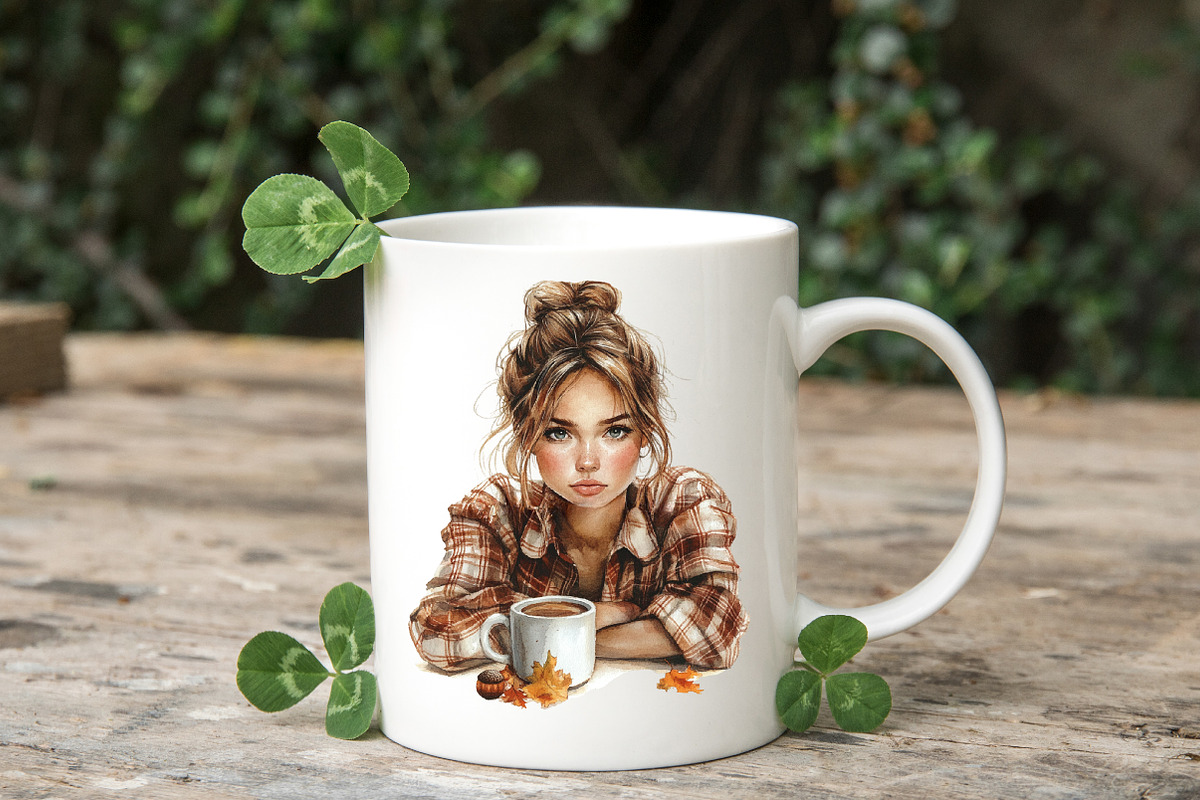 Cozy Autumn Coffee Girl Clipart Bund, an Illustration by RobertsArt (Photo 5 of 7)