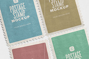 Four Postage Stamps Mockup, an Advertising Mockup by Custom Scene (Thumbnail 9 of 11)