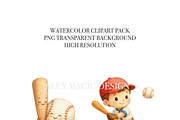 Baseball Clipart Set, a Decorative Illustration by Pati Charm Studio (Thumbnail 4 of 8)