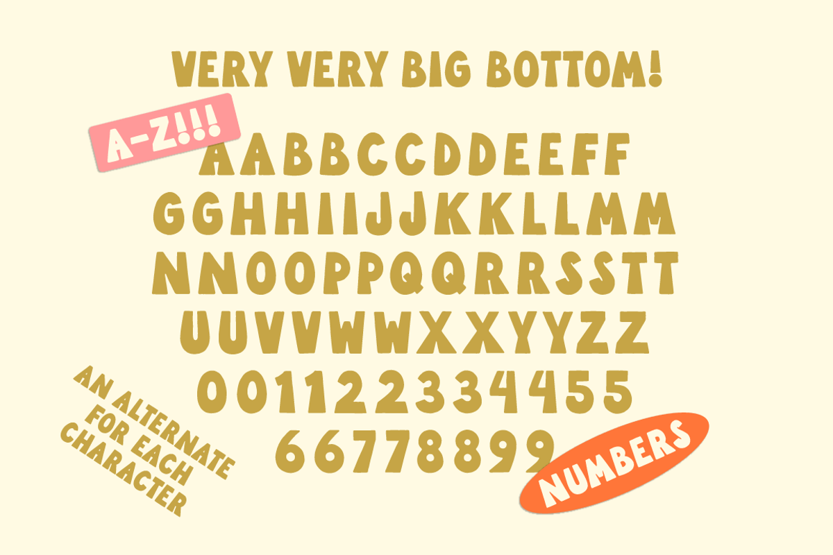 Big Bottom! Hand Lettered Font!, a Sans Serif Font by Studio Funshop by Kelli (Photo 9 of 11)
