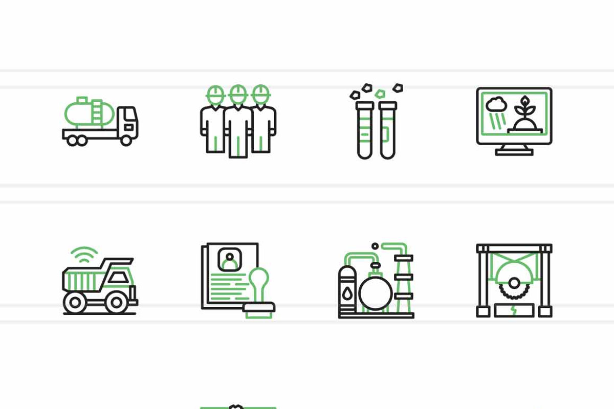 25 Industrial Mining Systems Icons, an Outline Icon by IconBunny (Photo 2 of 2)