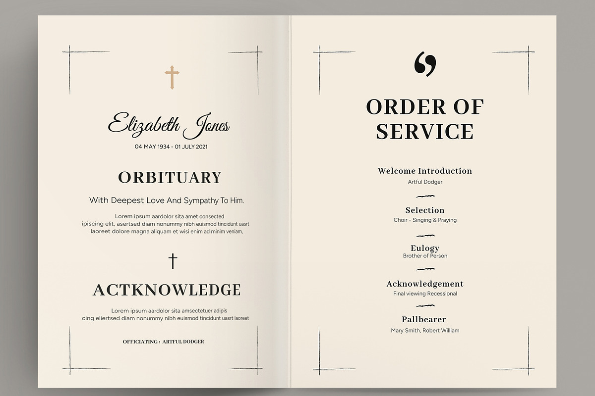 Elegant Funeral Invitation Card, a Stationery Template by MightyDesign (Photo 4 of 8)