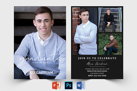 Graduation Announcement Template, a Card Template by Designscozy