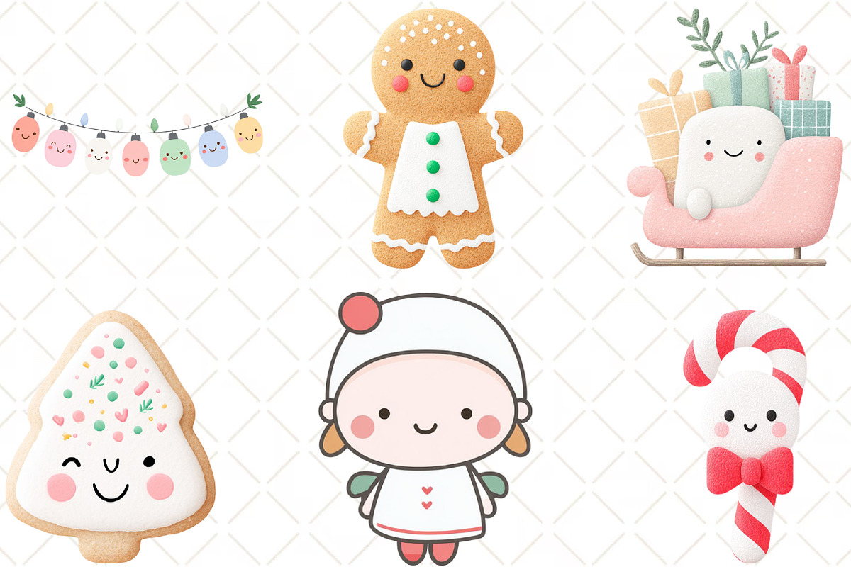 Cute Christmas Clipart, an Illustration by Black Bird Studio (Photo 5 of 6)
