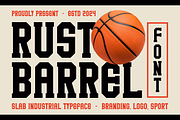 Rust Barrel Slab Industrial Typeface, a Slab Serif Font by PutraCetol Studio (Thumbnail 1 of 5)