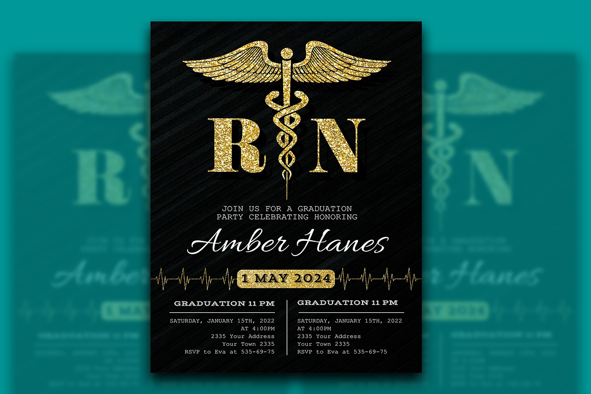 nursing graduation invitation, a Templates & Theme by iloveTemplate (Photo 1 of 2)