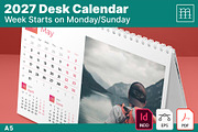 Desk Calendar 2027 (DC009-27), a Stationery Template by mikhailmorosin (Thumbnail 1 of 9)