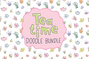 Tea time doodle bundle., a Pattern Graphic by altanaka (Thumbnail 1 of 3)