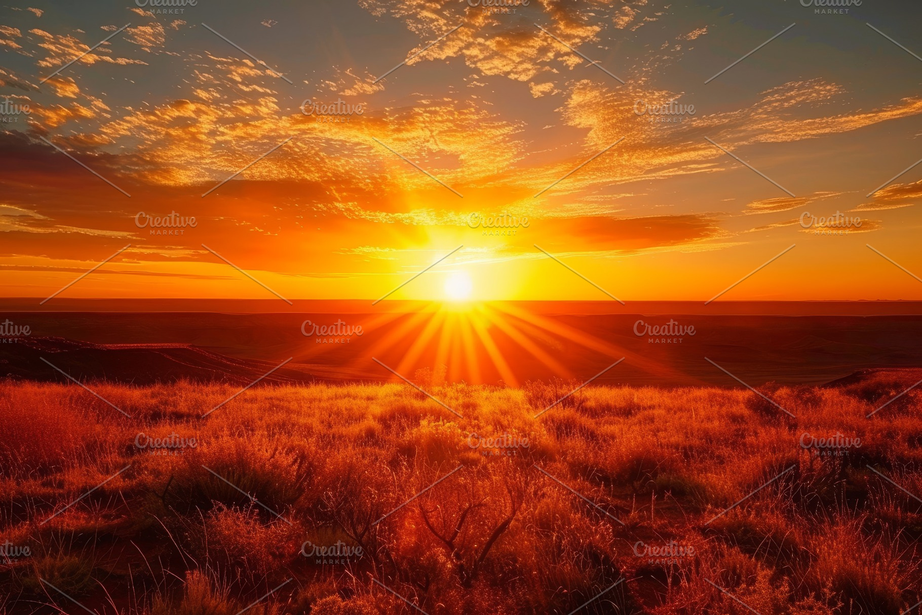 A breathtaking sunset paints the des, a Photo by Tanuart