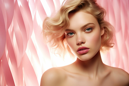 Stylish Elegance: Glamourous Model in Pink Glows, a Beauty & Fashion Photo by Iconogenic