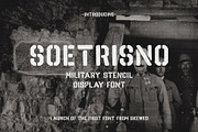 SOETRISNO Stencil, a Handwritten Font by Skewed Studio (Thumbnail 1 of 4)