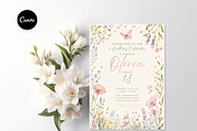 Wildflower Floral Birthday Invite, an Invitation Template by heynomi (Thumbnail 19 of 19)