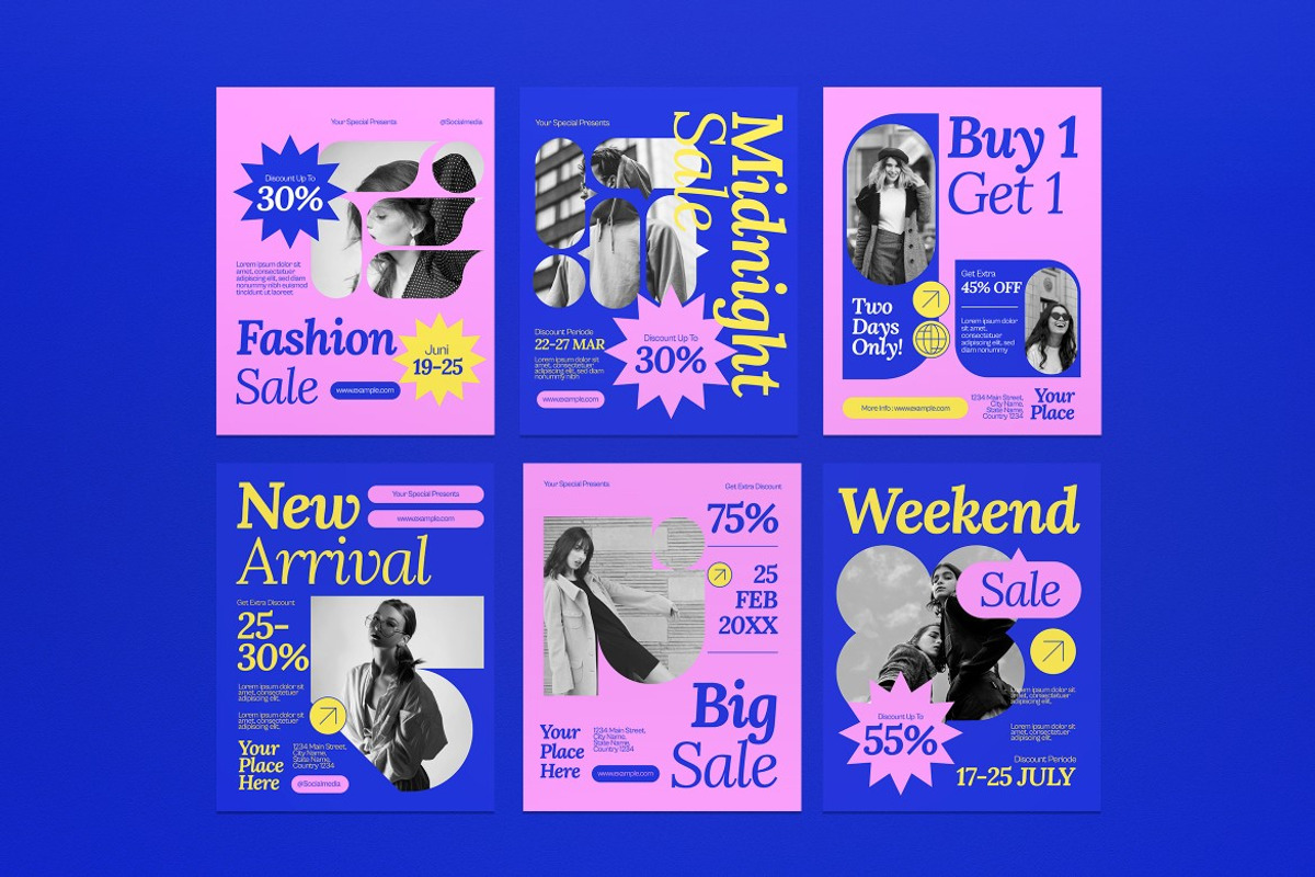 Blue Fashion Sale Instagram Set, a Social Media Template by graphicook (Photo 2 of 3)