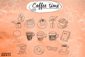 Coffee Time Doodle Clip Art