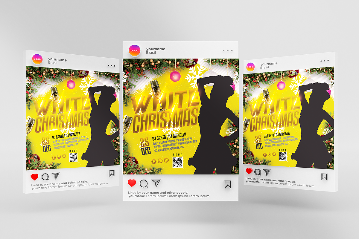 Christmas Party Flyer (Editable), a Flyer Template by Creativpixl (Photo 3 of 4)