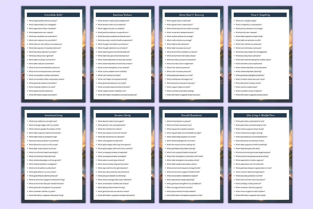 1000 Calm & Clarity Prompts Canva, a Print Template by Mustafiz (Photo 4 of 7)