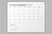 2027 Vector Calendar Template EPS, a Texture Illustration by mikhailmorosin (Thumbnail 4 of 5)