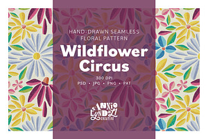 Wildflower Circus Seamless Pattern
