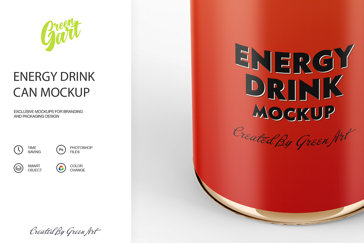 3 Energy Drink Can Mockup PSD, a Product Mockup by Green Art (Photo 7 of 7)