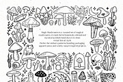 Magic mushrooms line art, a Food Illustration by harmonia_green_art (Thumbnail 2 of 11)