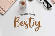 Bestiy  Script, a Script Font by adelaide (Thumbnail 1 of 4)