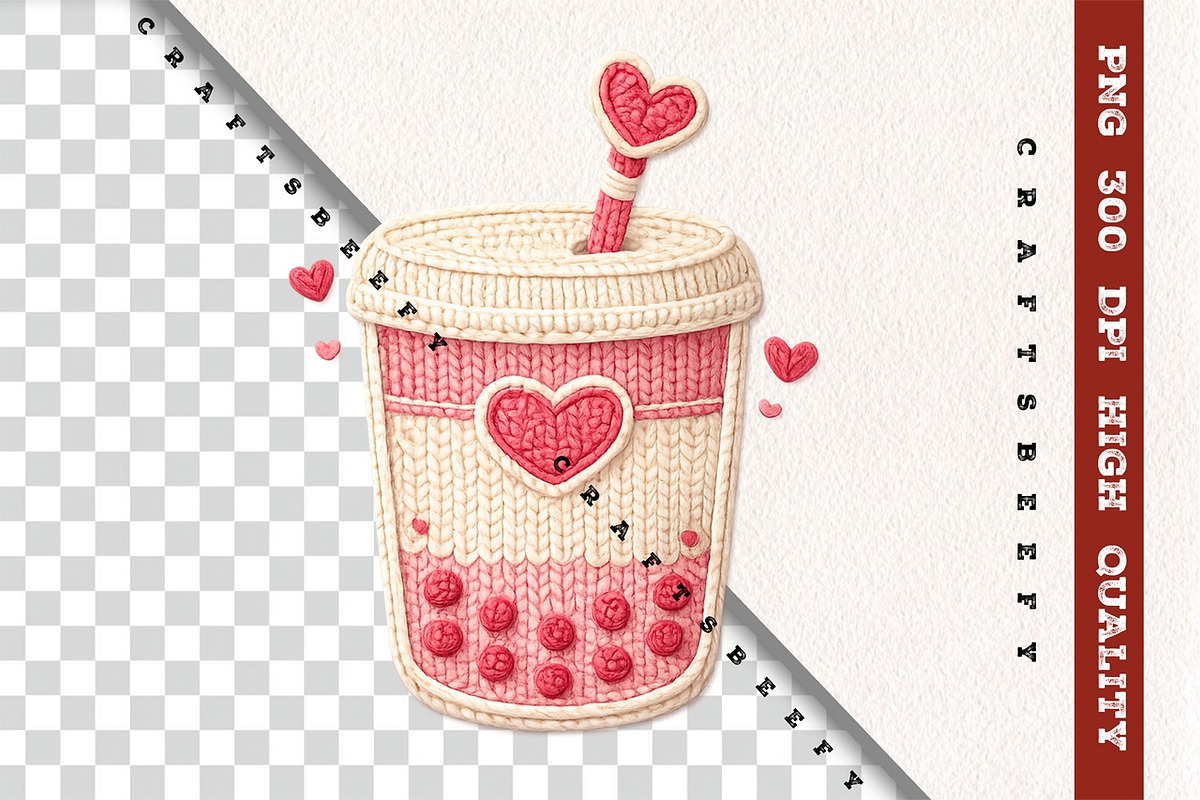 Faux Crochet Valentine Bundle PNG, a Seasonal Illustration by Craftsbeefy (Photo 2 of 6)
