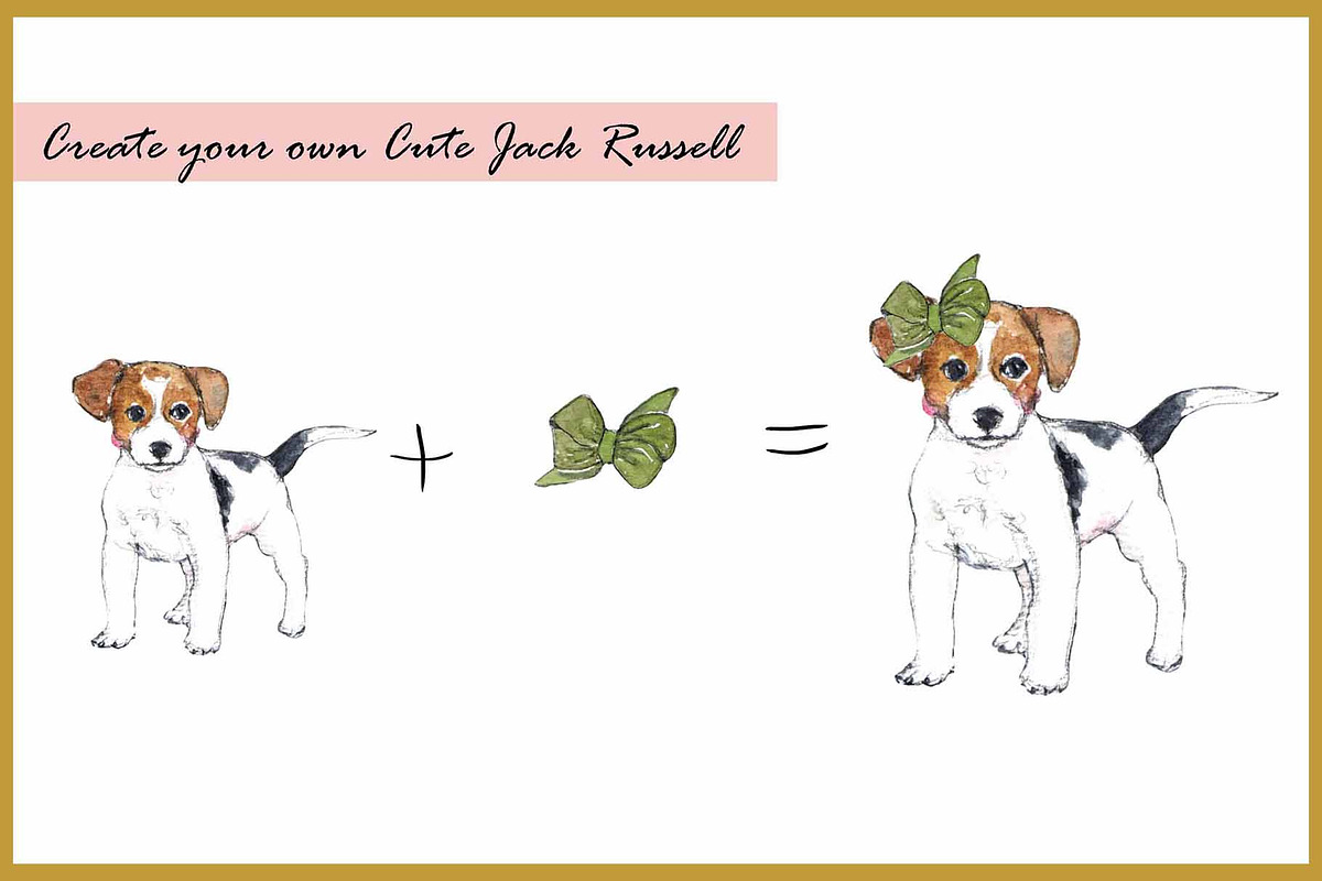 Jack Russell Clipart Digital Paper, an Animal Illustration by VianneArt (Photo 5 of 8)