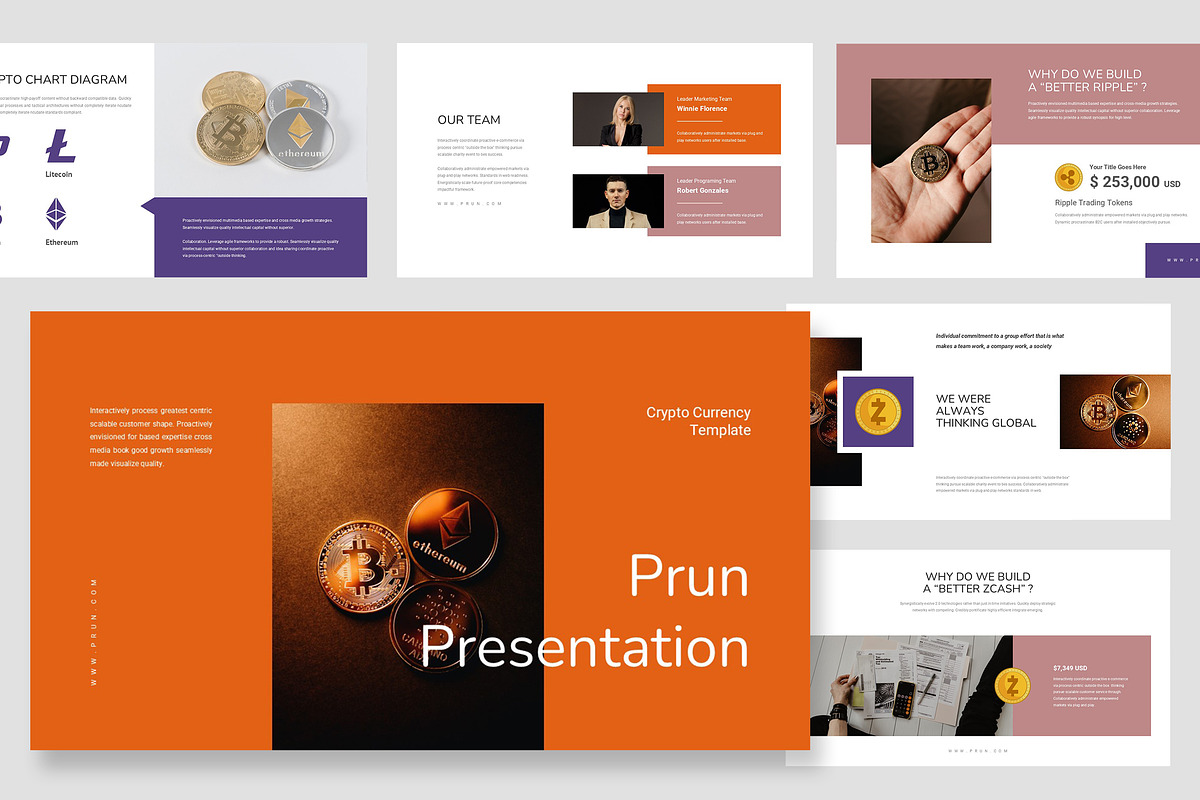 Prun : Crypto Business Google Slides, a Presentation Template by Punkl Camp (Photo 1 of 16)