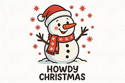 Howdy Christmas Snowman PNG, an Illustration by CraftArtStudio (Thumbnail 1 of 4)