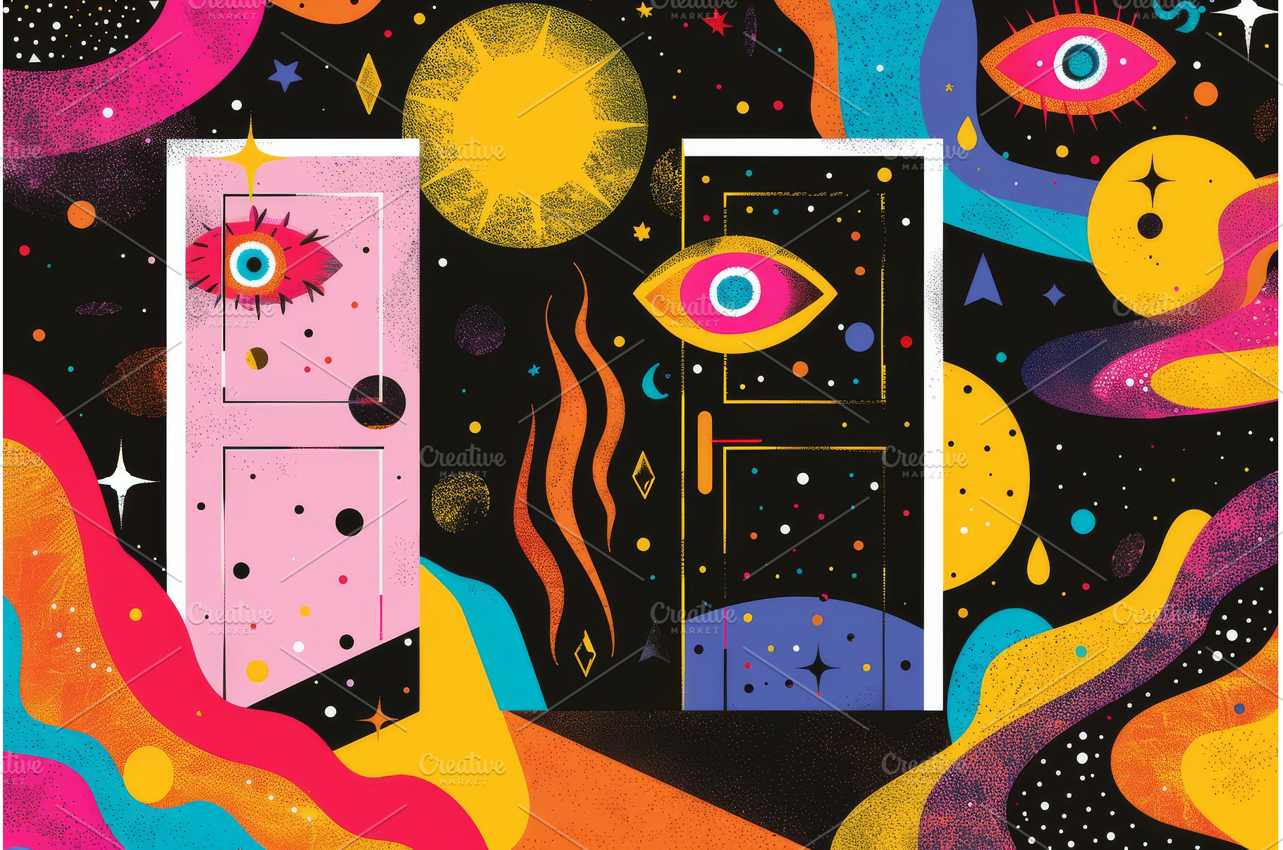 Surreal Abstract Doors with Cosmic, an Abstract Photo by LaVika