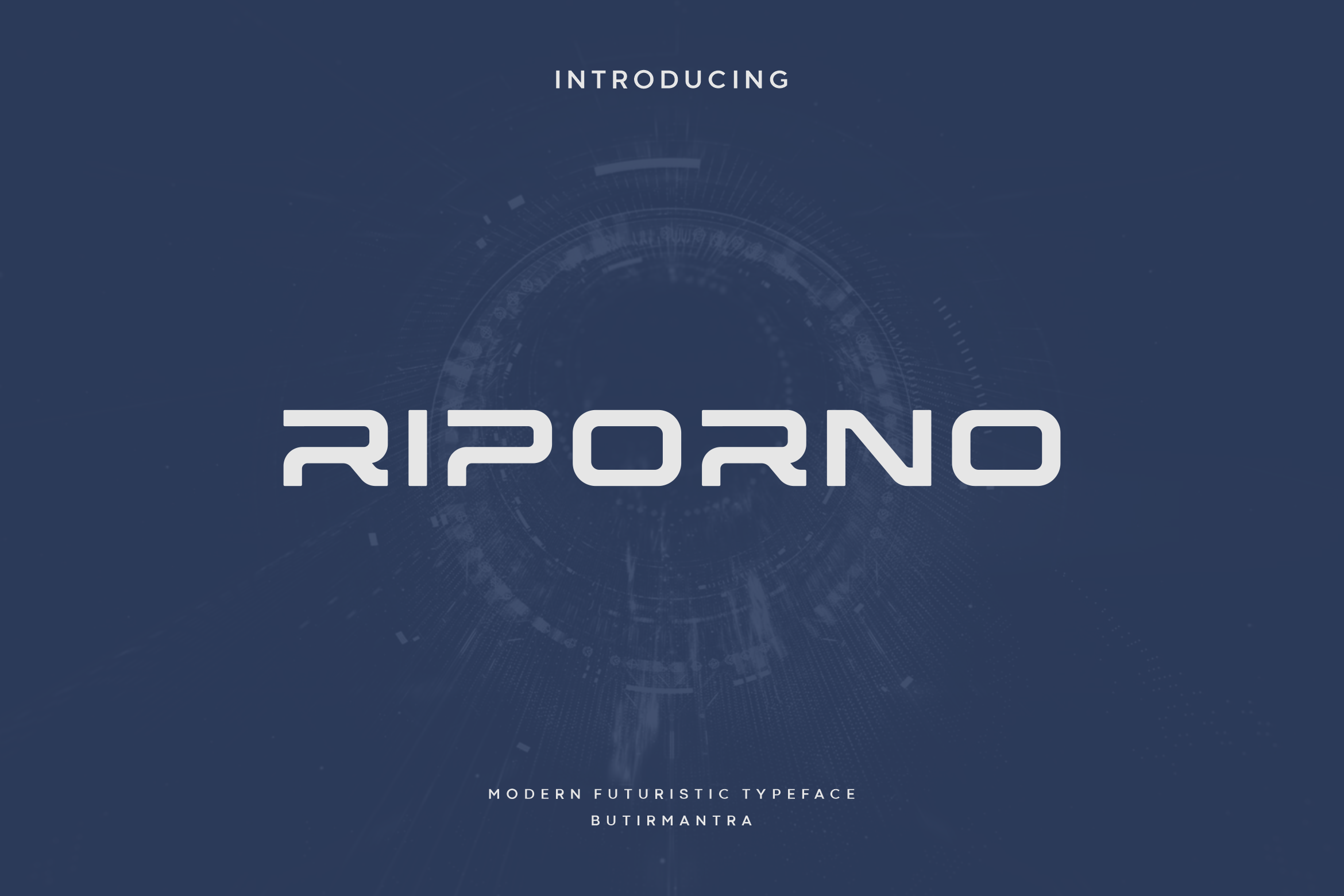 Riporno - Futuristic Font, a Sans Serif Font by butirmantra