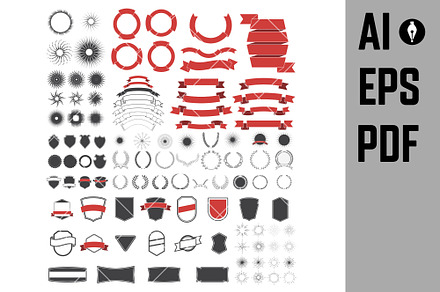 Big pack of vintage design elements., an Icon by Vectorhight
